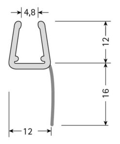 Pikto Ersatzteil Glasdusche Dichtung Grosses H 60-025