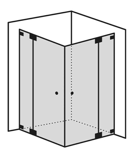 Duschkabine Glas Omega Black Edition rahmenlos