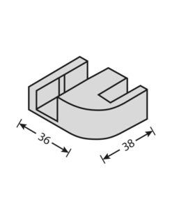 Ersatzteile Glasdusche Piktogramm Flügelführungsstueck Topas 36x38mm