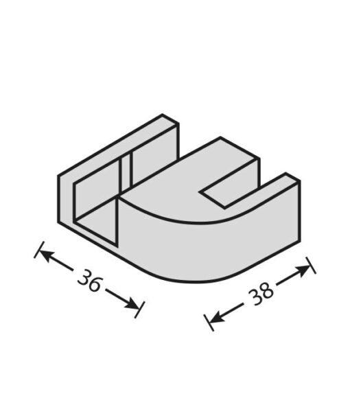 Ersatzteile Glasdusche Piktogramm Flügelführungsstueck Topas 36x38mm